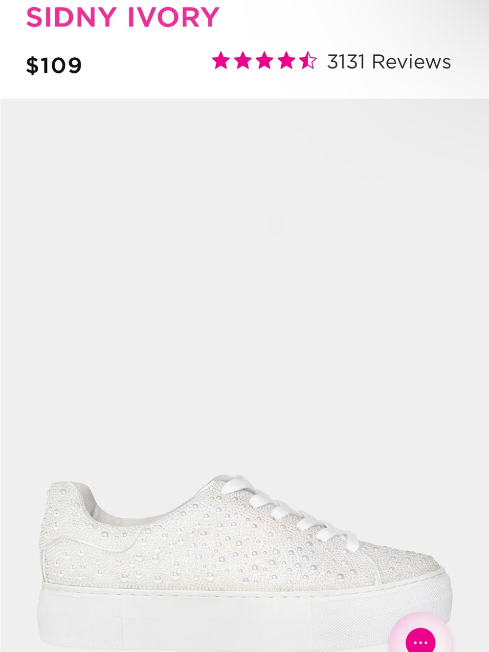 Betsey Johnson Ivory Crystal-Embellished Women's Sneakers